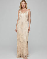 Alina layered fringe maxi dress — studio front