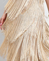 Layered fringe tier detail