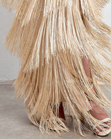Fringe hem detail