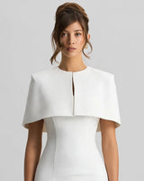 Close-up of the cape overlay and neckline