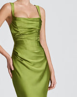 Square neckline and wide strap detail