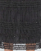Dotted mesh hem detail