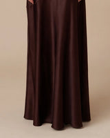 Close-up of the floor-length hem