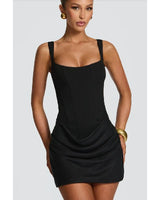 Cornelia black mini dress, supplier front view
