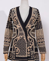 Dahlia black pearl baroque blazer dress — product front