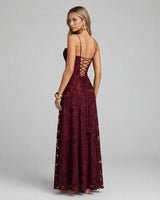 Francis cherry floral jacquard maxi dress, front studio view