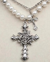 Rose cross pendant detail
