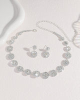 Lucia diamante halo necklace and earring set — product view