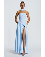 Maliyah baby blue maxi dress – front view