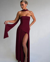 Maliyah cherry maxi dress, supplier front view