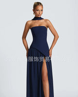 Maliyah navy maxi dress, supplier front view