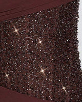 Sequin corset waist detail