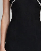Close-up of fitted bandage bodice fabric