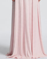 Flowing pleated chiffon skirt detail in blush