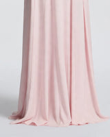 Blush chiffon maxi hem detail