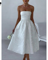 Saoirse ivory midi dress, supplier front view