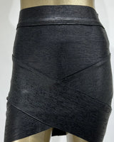 Sable black cross bandage mini skirt — product front