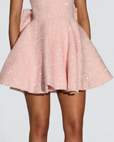 Blush sequin bodice detail