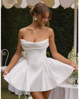 Trinity ivory mini dress, supplier front view