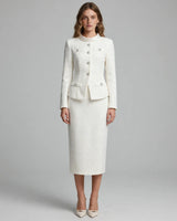 Zoe ivory tweed two-piece set front view studio