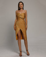 Simone Midi Dress-Gold