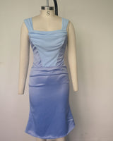 LAUREL MIDI DRESS-BLUE