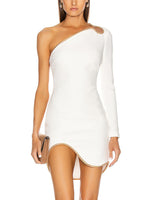 SELINA MINI DRESS-WHITE