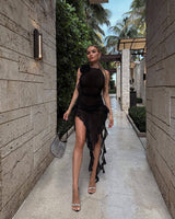 Haia Black Midi Dress
