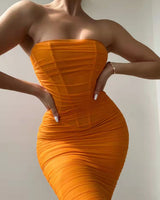 Beatrice Midi Dress-Orange