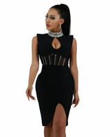 Elle Midi Dress-Black