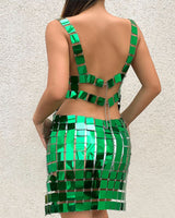 Gloria Mini Dress-Green
