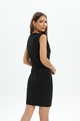 Konka Diamond Mini Dress - Black