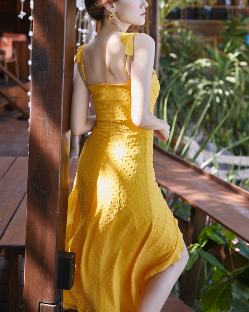 Gemma Midi Dress-Yellow