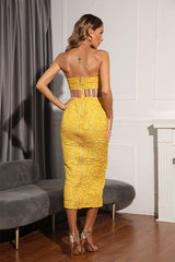 Emily Midi Dress-Yellow