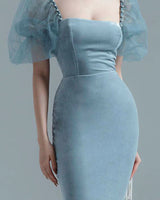 Azul Midi Dress-Blue