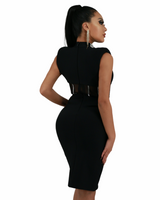 Elle Midi Dress-Black