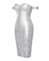 Emily Mini Dress-Silver