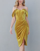Kyleigh Midi Dress-Gold