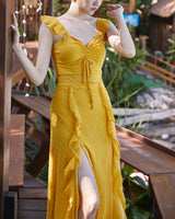 Gemma Midi Dress-Yellow