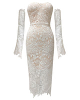Janae MIDI DRESS-WHITE