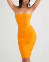Beatrice Midi Dress-Orange