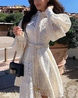 Macy Midi Dress-Beige