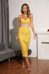 Emily Midi Dress-Yellow
