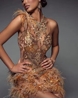 Brynlee Mini Dress-Brown