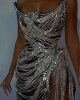 Rihanna Mini Dress-Silver