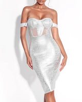 Emily Mini Dress-Silver