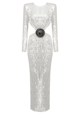 Mirva Silver Maxi Dress