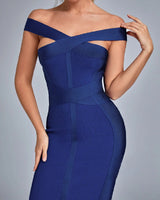 Cora Midi Dress-Blue