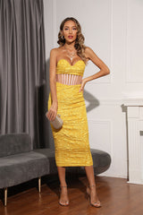 Emily Midi Dress-Yellow
