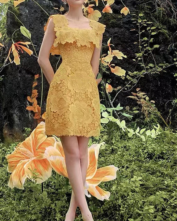 Madison Mini Dress- Yellow